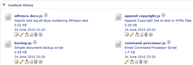 alfresco scripts