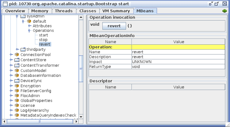 revert property using jconsole