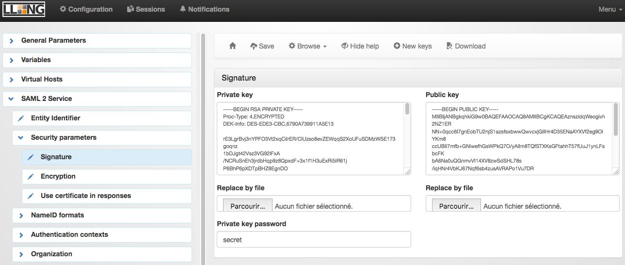 LemonLDAP::NG signing keys