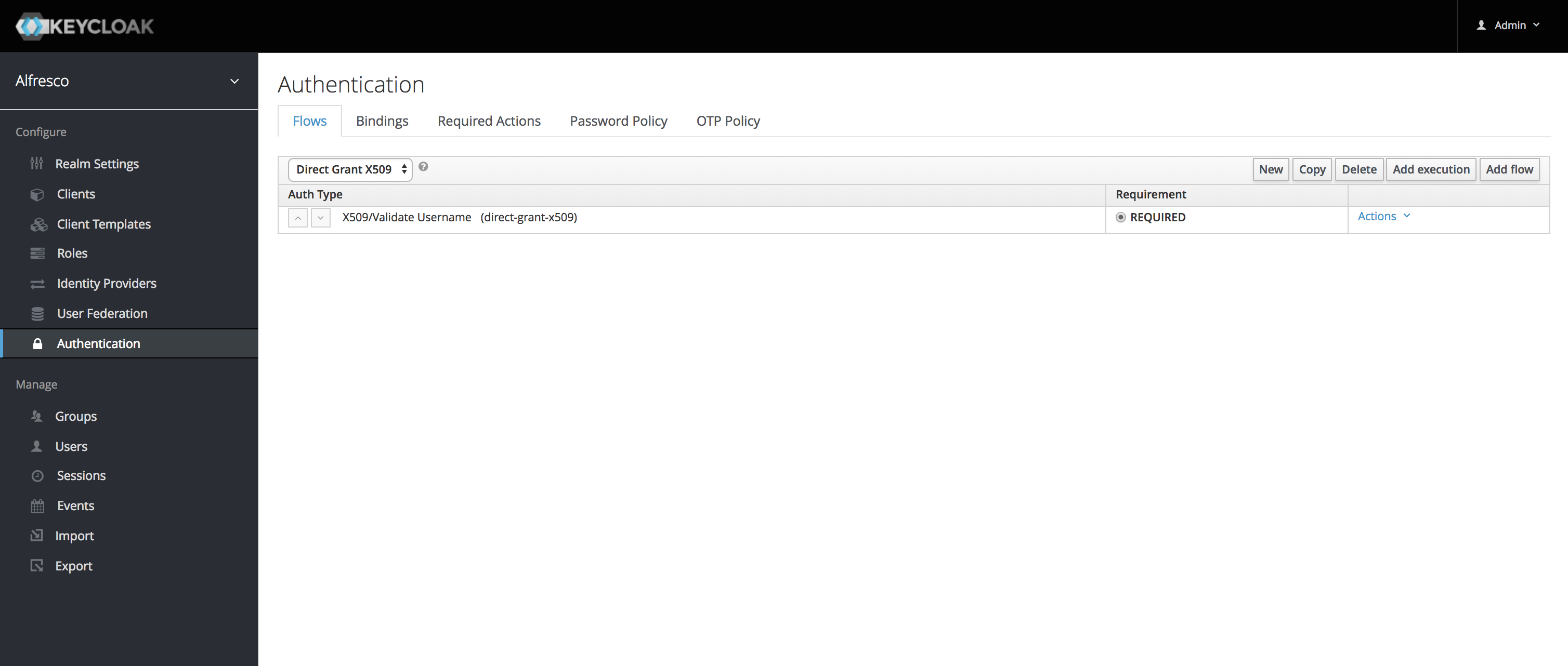 Configure Direct Grant Flow