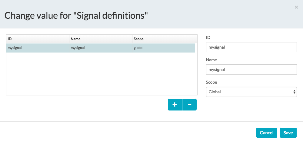 Defining the Signal values